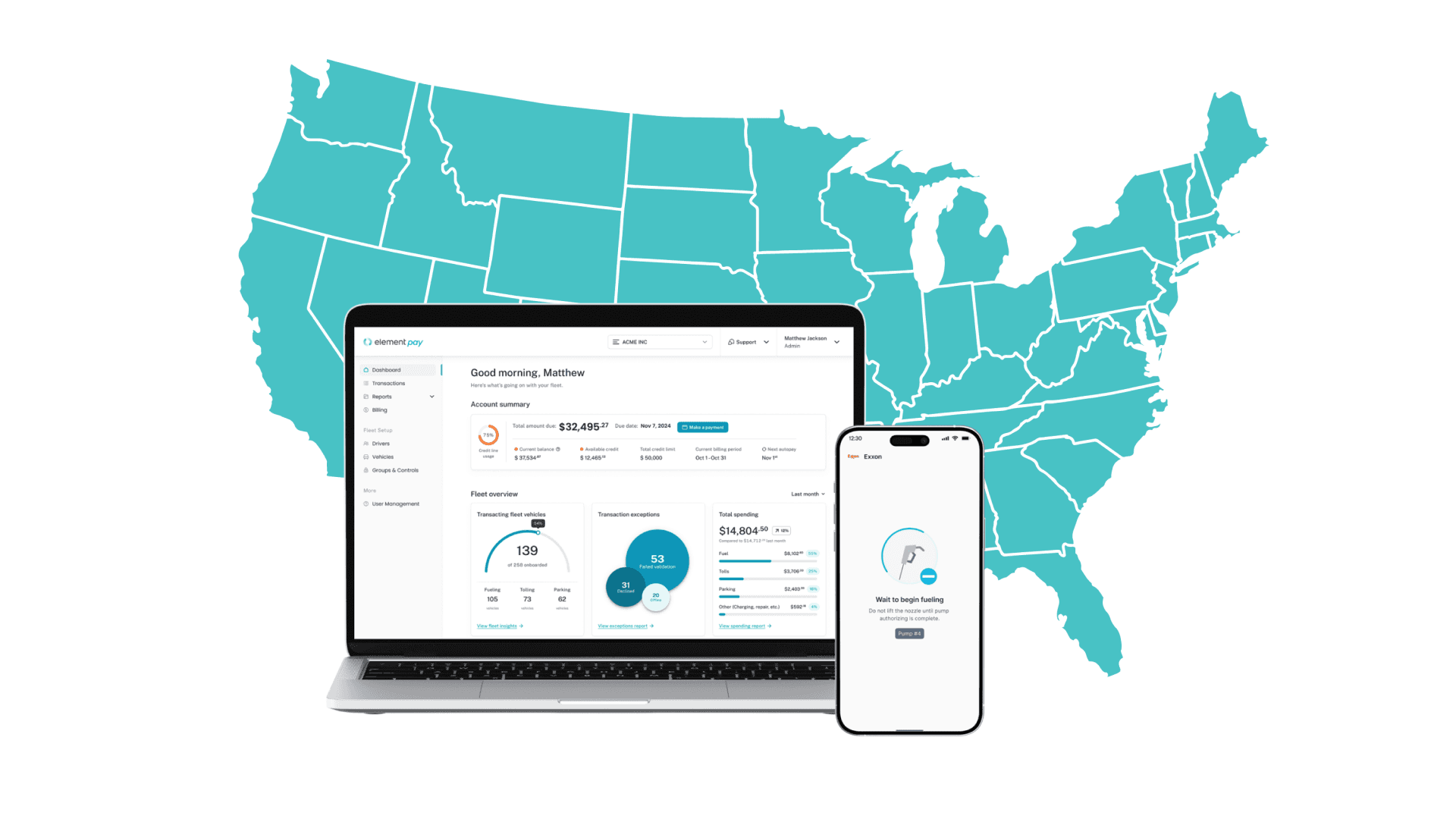 Desktop and mobile view of Element pay Desktop and mobile view of Element pay