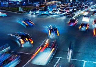 Traffic intersection blurry