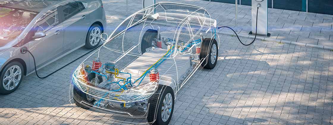digital image of electric vehicle charging