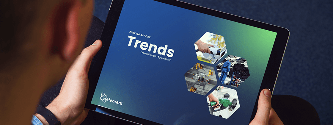 Man holding table with market trends image