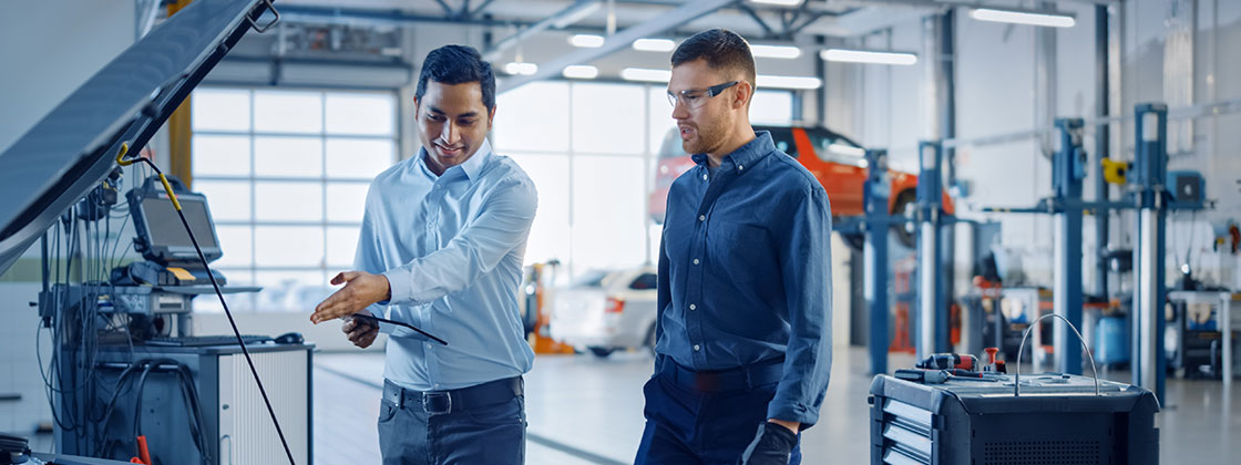 2 men in service department
