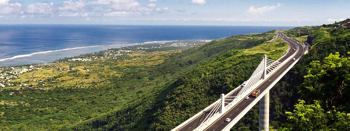 Highway bridge near the ocean