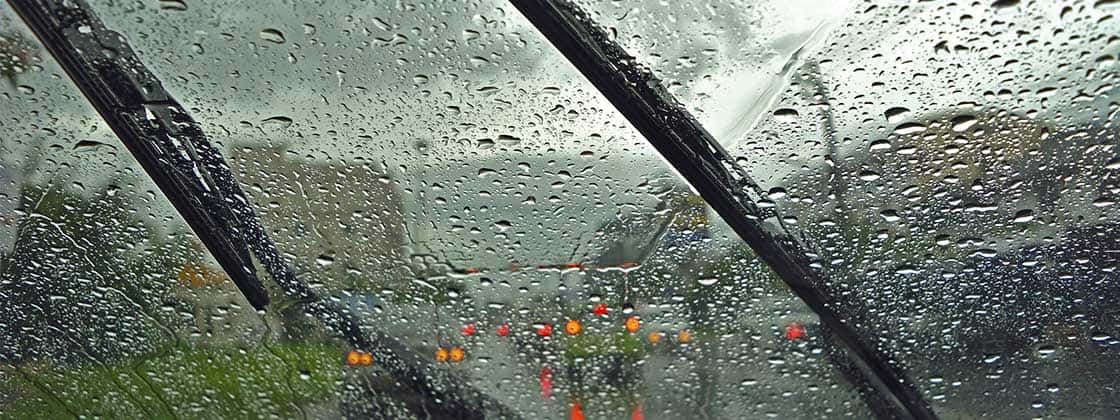 rain on windshield