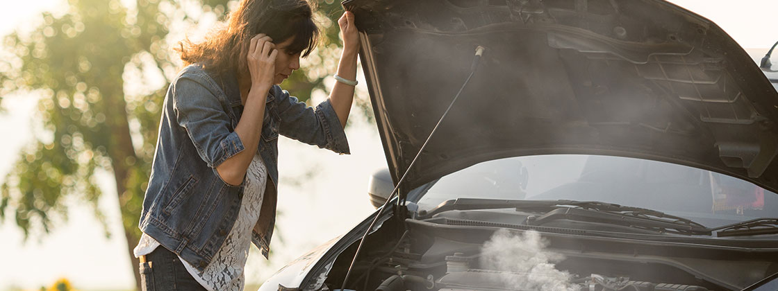 Looking under the hood of smoking vehicle