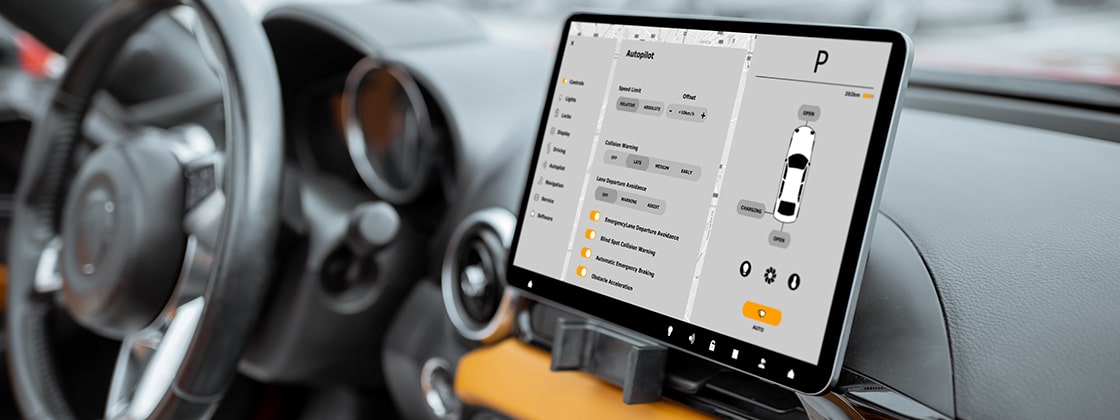 car with computer dash