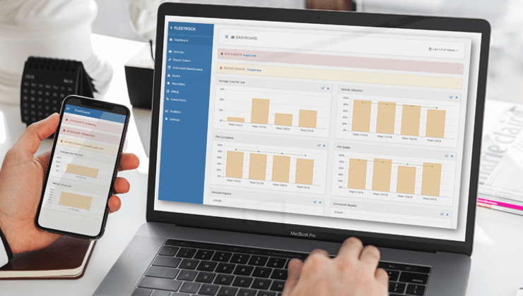 Desktop and mobile dashboards of Client Garage Management