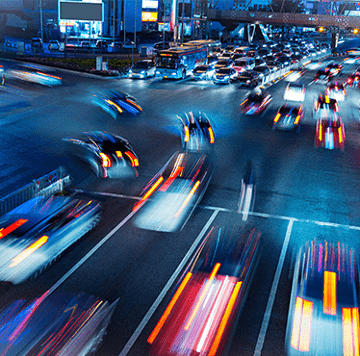 Night traffic in motion