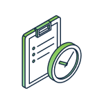 Clipboard and clock icon